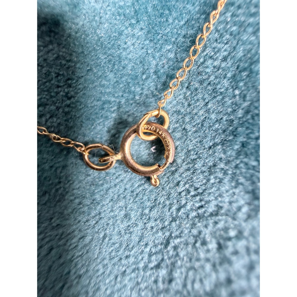 14K Gold Filled Small Cross Necklace 12" Newborn Toddler Child Size - Picture 6 of 6